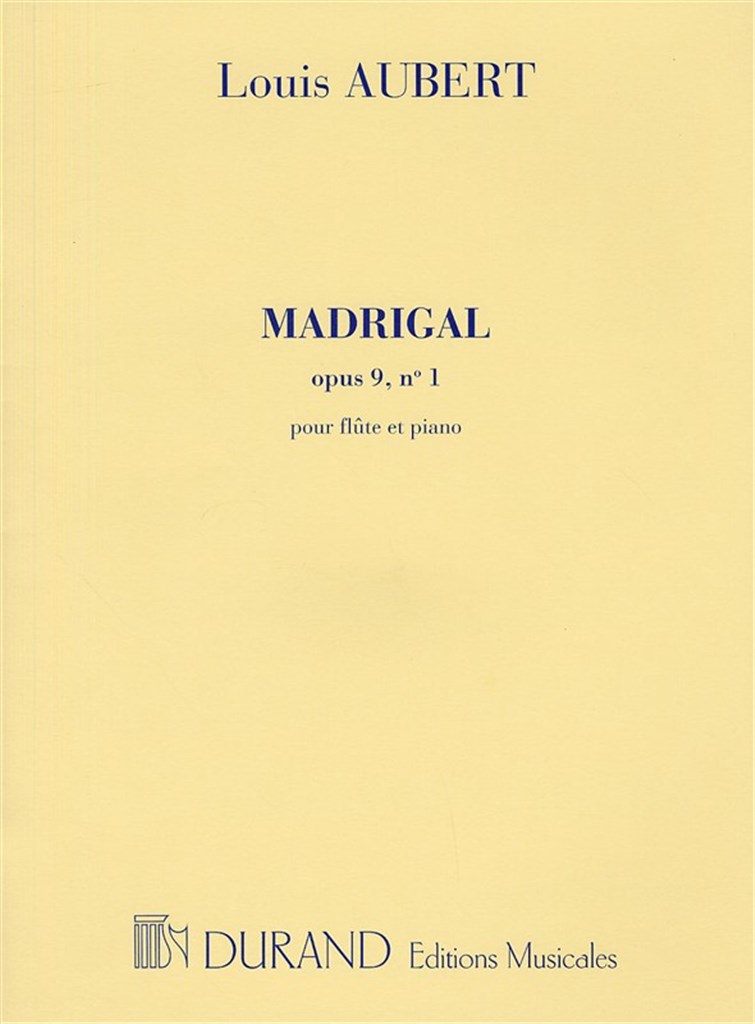 Madrigal, Opus 9 N. 1 - Pour Flute Et Piano
